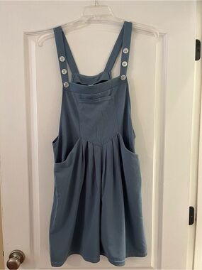 HALARA Dusty Blue Pinafore Dress with Front Pocket